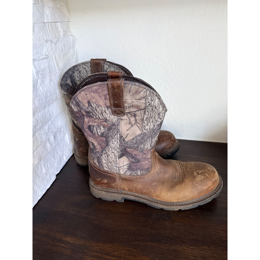 Ariat Groundbreaker Camo Brown Leather Work Boots Mens 13D